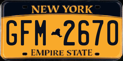 NY license plate GFM2670