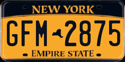 NY license plate GFM2875