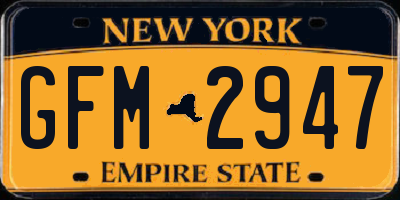 NY license plate GFM2947
