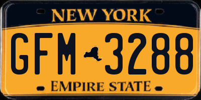 NY license plate GFM3288