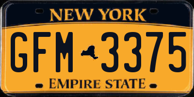 NY license plate GFM3375