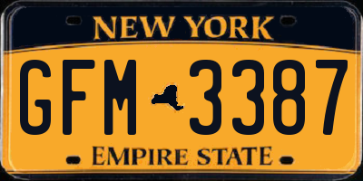 NY license plate GFM3387