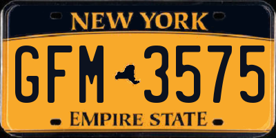 NY license plate GFM3575