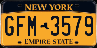 NY license plate GFM3579