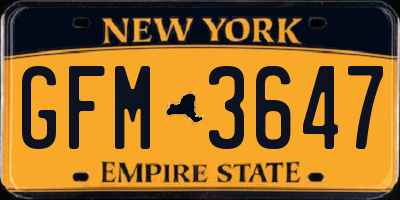 NY license plate GFM3647