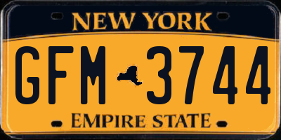 NY license plate GFM3744