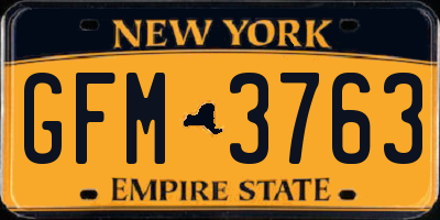 NY license plate GFM3763
