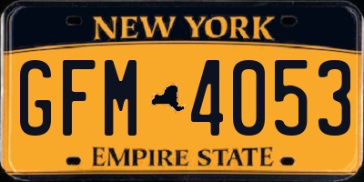 NY license plate GFM4053