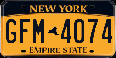 NY license plate GFM4074