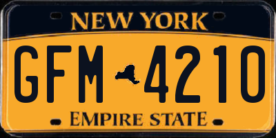 NY license plate GFM4210