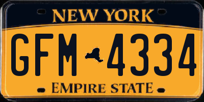 NY license plate GFM4334