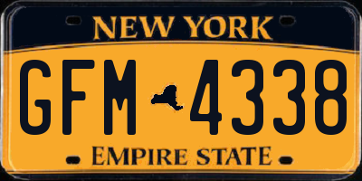 NY license plate GFM4338