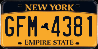 NY license plate GFM4381