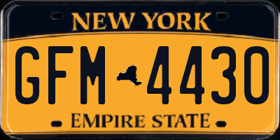 NY license plate GFM4430