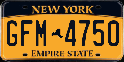 NY license plate GFM4750