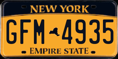 NY license plate GFM4935