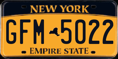 NY license plate GFM5022