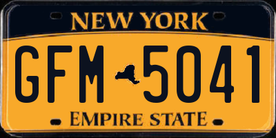 NY license plate GFM5041