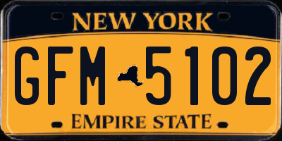 NY license plate GFM5102