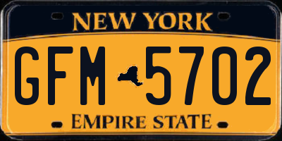 NY license plate GFM5702
