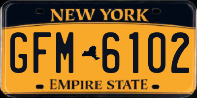 NY license plate GFM6102