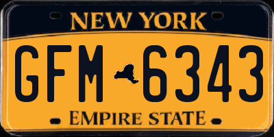 NY license plate GFM6343