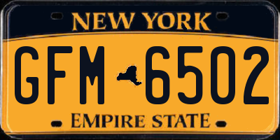 NY license plate GFM6502