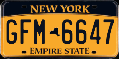 NY license plate GFM6647