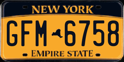 NY license plate GFM6758