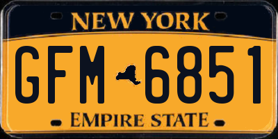 NY license plate GFM6851
