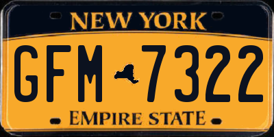 NY license plate GFM7322