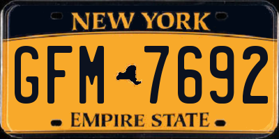 NY license plate GFM7692
