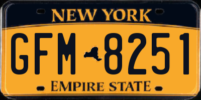 NY license plate GFM8251