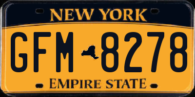 NY license plate GFM8278