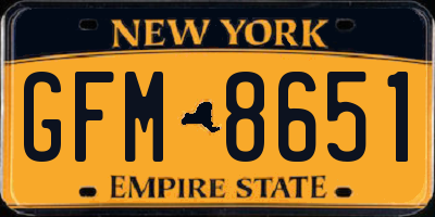 NY license plate GFM8651