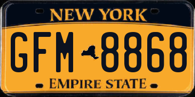 NY license plate GFM8868