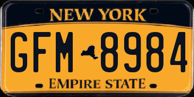 NY license plate GFM8984