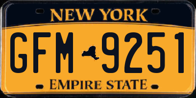 NY license plate GFM9251