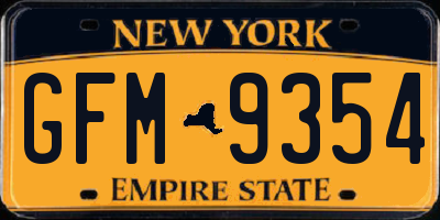 NY license plate GFM9354