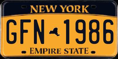 NY license plate GFN1986