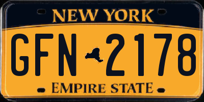 NY license plate GFN2178