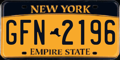 NY license plate GFN2196