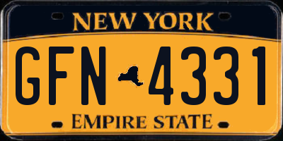 NY license plate GFN4331