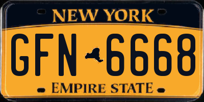 NY license plate GFN6668