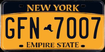 NY license plate GFN7007