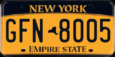 NY license plate GFN8005