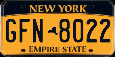 NY license plate GFN8022
