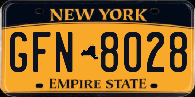 NY license plate GFN8028