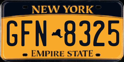 NY license plate GFN8325