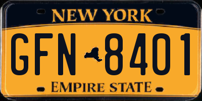 NY license plate GFN8401